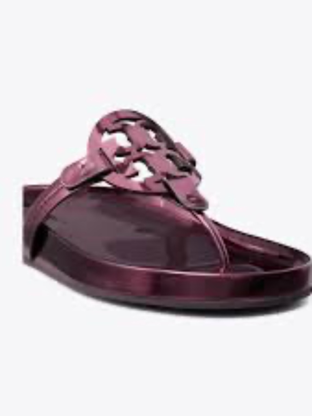 NIB Tory Burch Cloud Miller Metalic Sandals - MERLOT